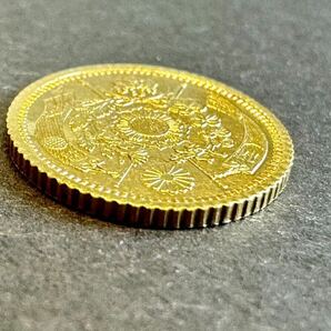 ☆ 旧1円金貨 明治7年（1874）特年☆直径：約12mm 品位：金90%／銅10% 量目：1.67g☆古銭 一圓金貨 縮小☆大日本明治七年☆記念硬貨☆の画像4