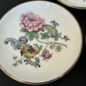 ☆CROWN EST 1801☆STAFFORD SHIRE クラウンスタッフォードシャー☆fine bone china☆洋食器 英国製☆唐草下地 金彩花果実紋小皿 3枚の画像3