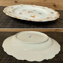 ☆古マイセン☆MEISSEN☆ボタン剣☆金彩 シェルエッジ 散らし小花 スキャタードフラワー☆直径 約21.2㎝☆プレート 皿 飾り皿☆洋食器☆⑥_画像8