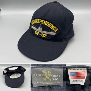 ☆帽子☆キャップ☆野球帽☆EAGLE CREST イーグルクレスト☆ネイビー☆アメリカ製☆USS INDEPENDENCE CV-62の画像1