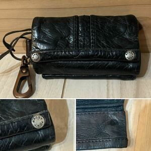 BAGGY PORT* buggy port * key case * change purse . attaching * leather * black 