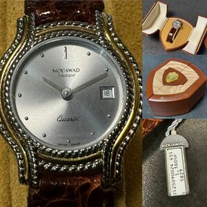 * MOUAWAD boutiquemou word btik* wristwatch * 2 hands quartz quartz Swiss* case attaching * unused goods *