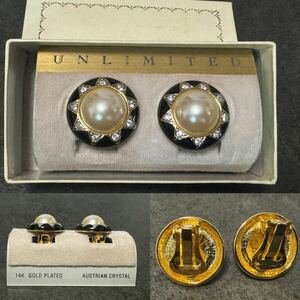 ☆UNLIMITED アンリミテッド☆14K GOLD PLATED ／ AUSTRIAN CRYSTAL☆アクセサリー イヤリング ☆マベパール ☆