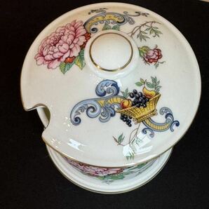 ☆CROWN EST 1801☆STAFFORD SHIRE クラウンスタッフォードシャー☆fine bone china☆洋食器 英国製☆金彩花果実紋 シュガーポット☆の画像7