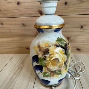 ☆H.RAMBERT PORCELAIN FRENCH 陶器製 ランプ 電気ランプ☆電気スタンド☆金彩花柄ランプ☆の画像4