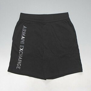 【SALE】ARMANI EXCHANGE アルマーニエクスチェンジ【本物・新品】プリントロゴ スウェットショーツ■黒 XS