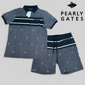 新品 パーリーゲイツ PEARLY GATES 日本製 ゴルフウェア メンズ 夏物 セットアップ 国内正規品 サイズ6(XL