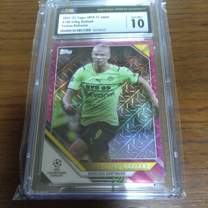 2021-22 topps uefa cl soccer japan edition ERLING HAALAND ハーランド 125枚限定フクシア CSG 10 ボルシア・ドルトムント PSA GEM MINT