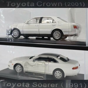 e3807[TOYOTA minicar 2 pcs ] Crown 2001/ Soarer 1991 in the case 1/43
