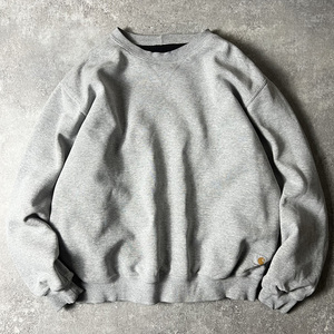 90s Carhartt サーマル ライナー付き 前V スウェット トレーナー / 90年代 カーハート オールド 霜降り グレー スエット