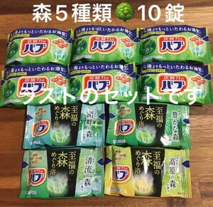 ラストセット　獲得クーポン200円引　花王 バブ　至福の森めぐり浴　森の香り　5種類　計10錠 入浴剤　新品未使用　