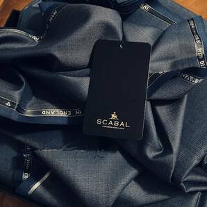 [ハリウッドセレブ御用達！]SCABAL DIAMOND CHIP Super 150’s & シルク & ダイヤモンドフラグメント 仕立生地 アイアンブルー 無地 3.5mの画像5