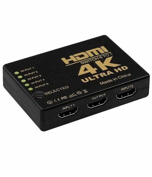HDMI切替器 4Kx2KHDMI分配器/セレクター5入力1出力金メッキコネクタ