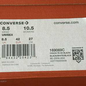 CONVERSE コンバース 靴 スニーカー 27cm MONCLER FRAGMENT DESIGN×CONVERSE Chuck 70 169069C ブラック×ホワイトの画像6