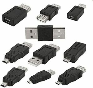 【ノーブランド品】10個入り　OTG 5pin Mini チェンジャー　変換アダプタ　 USB オス → メ