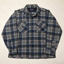 70s USA製 PENDLETON ペンドルトン ボードシャツ 開襟 オープンカラー ウールシャツ チェック ヴィンテージ ビンテージ ンテージ サイズL_画像2