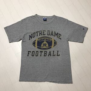 ヴィンテージ チャンピオン Tシャツ 霜降りグレー 90's NOTREDAME FOOTBALL ノートルダム カレッジ 大学 ビンテージ ンテージ