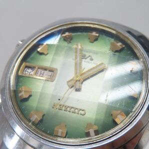 1152/dt/04.11 CITIZEN シチズン セブンスター V2 自動巻 26石 7700 4-770871 Y カットガラス メンズ腕時計 グリーン文字盤の画像10