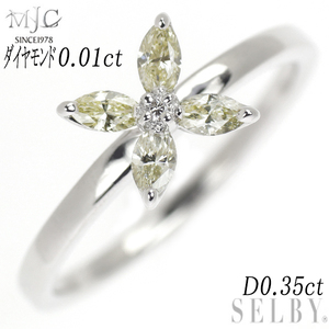 MJC K18WG マーキス ダイヤモンド リング 0.35ct D0.01ct 新入荷 出品1週目 SELBY