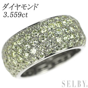 Pt900 ダイヤモンド リング 3.559ct パヴェフルエタニティ 最終 出品6週目 SELBY