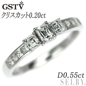 GSTV Pt950 クリスカット アッシャー/プリンセスカット ダイヤモンド リング 0.20ct D0.55ct 出品2週目 SELBY