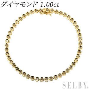 K18YG ダイヤモンド テニス ブレスレット 1.00ct 新入荷 出品1週目 SELBY