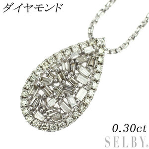 K18WG ダイヤモンド ペンダントネックレス 0.30ct 最終 出品6週目 SELBY