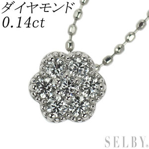 Pt900/ Pt850 ダイヤモンド ペンダントネックレス 0.14ct 出品4週目 SELBY