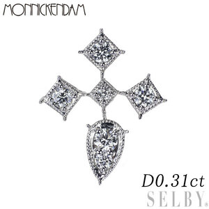  moni  ticket dam K18WG diamond brooch 0.31ct Cross new arrival exhibition 1 week SELBY