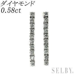 Pt900 ダイヤモンド ピアス 0.58ct 出品3週目 SELBY