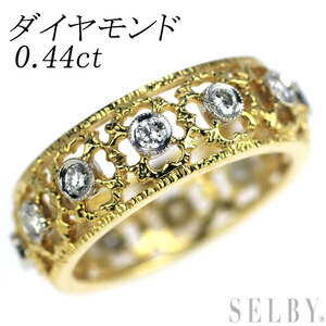 K18YG/WG ダイヤモンド リング 0.44ct 新入荷 出品1週目 SELBY