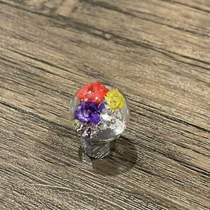 レジン 水中花 エアバルブキャップ ハンドメイド 中サイズ 三色 ②の画像5