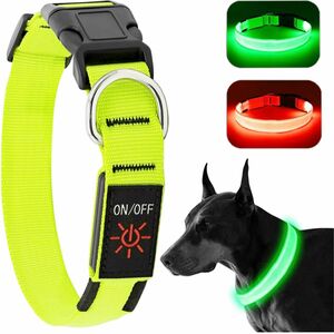 LED光る首輪 犬用 USB充電式 小型犬 中型犬 大型犬 サイズ調整可能