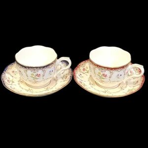 仙15【ペア】Noritake ジョリペタル デミタスカップ＆ソーサー 2客 ノリタケ ティーカップ コーヒーカップ 洋食器 陶器