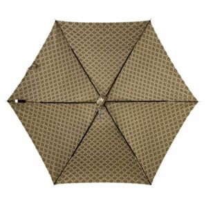 仙5【未使用】CELINE マカダム柄 トリオンフ 折りたたみ傘 ベージュ系 総柄 セリーヌ 雨具 雨傘 ブランド傘の画像5