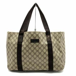 仙58 GUCCI 141624 2123 GG柄 トートバッグ ハンドバッグ ブラウン系 グッチ オールドグッチ GGプラス GGスプリーム 手提げ 鞄 茶色