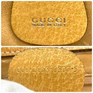 仙17 GUCCI 000 2058 0307 5 ハンドバッグ キャメル系 オレンジ系 レザー グッチ 手提げ 鞄の画像9