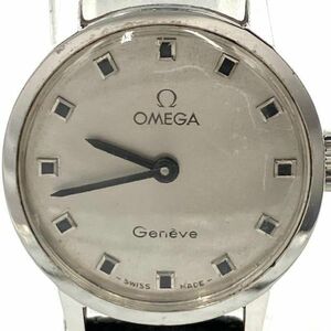 仙104【稼働】OMEGA Geneve 腕時計 手巻き アナログ 2針 シルバー文字盤 オメガ Ω ジュネーブ レディース