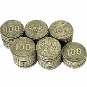 仙21【56枚】稲100円銀貨 昭和36年(1961年)/2枚 昭和34、35，38、40、41年 銀貨 コレクション 収集の画像2