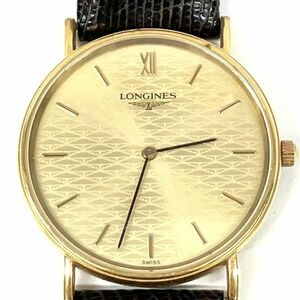 仙105 LONGINES L4.637.2 腕時計 クォーツ アナログ 2針 ロンジン QZ ゴールド文字盤 ラウンド メンズ