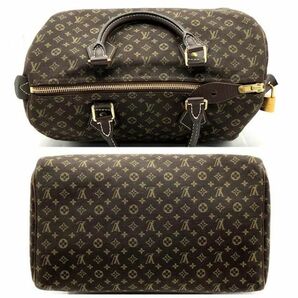 仙15 Louis Vuitton M95224 モノグラム ミニラン スピーディ 30 ハンドバッグ エベヌ ブラウン系 ルイヴィトン カデナ付き 手提げ 鞄 茶色の画像5