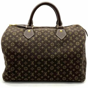 仙15 Louis Vuitton M95224 モノグラム ミニラン スピーディ 30 ハンドバッグ エベヌ ブラウン系 ルイヴィトン カデナ付き 手提げ 鞄 茶色