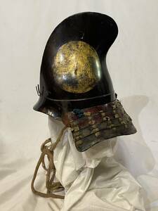  gold outline of the sun iron made . hat helmet armour armor peach mountain era Sengoku era Edo era .. samurai )