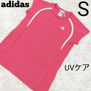 アディダス adidas 半袖 スポーツウェア Tシャツ ピンク Sサイズ