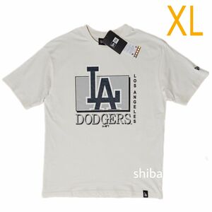 New Era ニューエラ 正規品 ドジャース LA WM tシャツ 半袖 ベージュ オフホワイト 白 大谷 海外XLサイズ