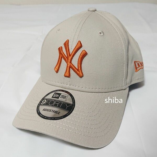 NEW ERA ニューエラ 正規品 9FORTY キャップ 帽子 ベージュ サンド オレンジ NY ヤンキース ユニセックス