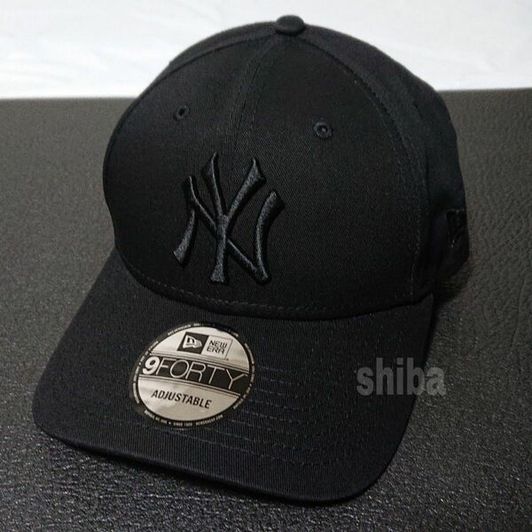 NEW ERA ニューエラ 正規品 キャップ 帽子 黒 黒ロゴ ブラック ヤンキース NY 野球 MLB ユニセックス ワンサイズ