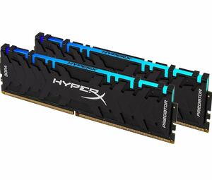 キングストン Kingston デスクトップPC用メモリ DDR4 3200MHz 16GBx2枚 HyperX Predator RGB CL16 1.35V HX432C16PB3AK2/32 RGB LED搭載