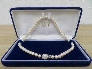  pearl necklace SILVER catch stamp accessory super-discount 1 jpy start 