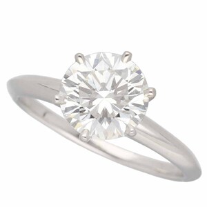 Tiffany Diamond (2,24CT I-VVS2-EX) Настройка Solitea Ring Pt950 Приблизительно 15 Оценка